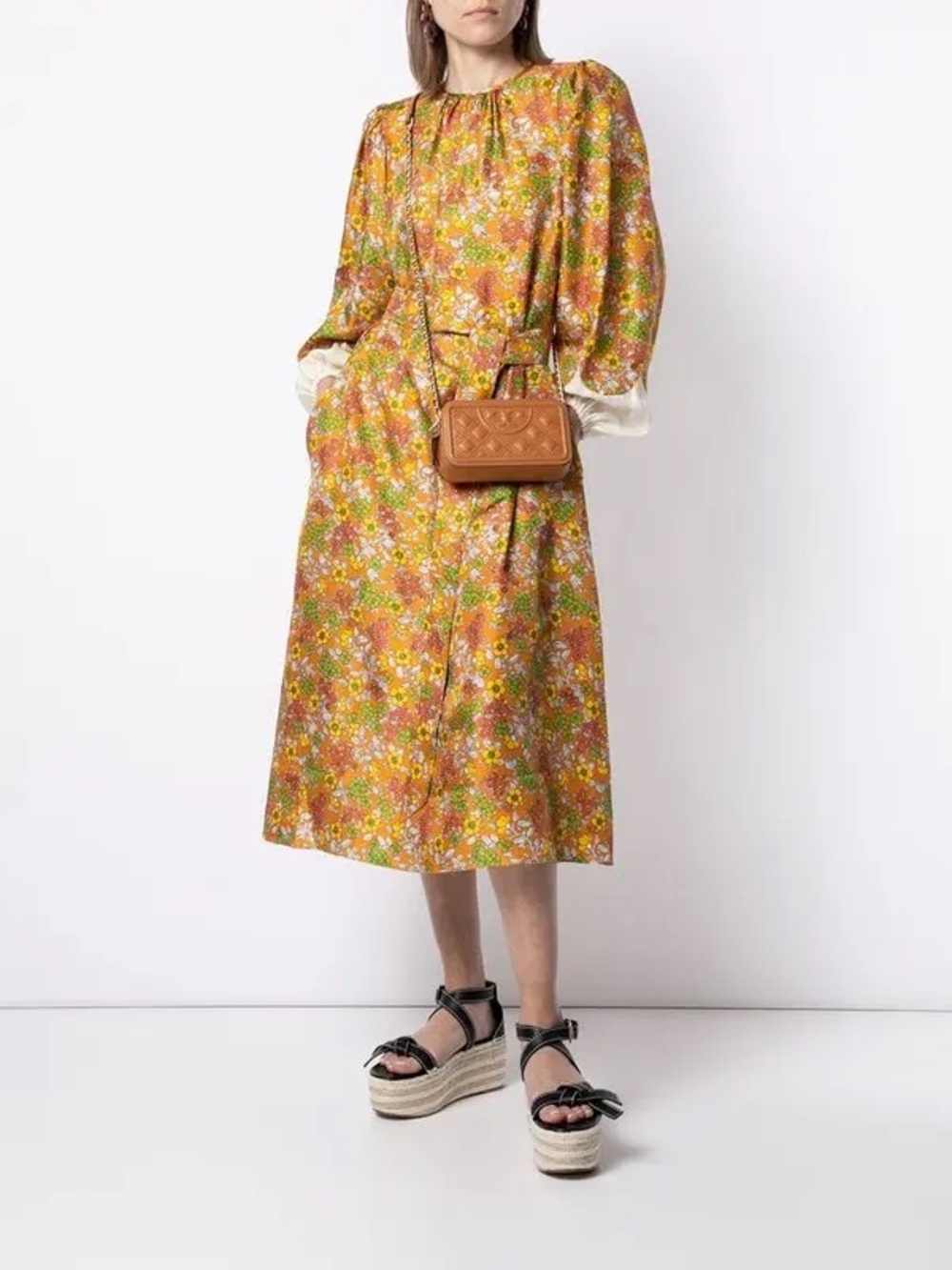 Tory Burch Wallpaper Floral Silk Dress - Size 0 - Picture 4 of 11